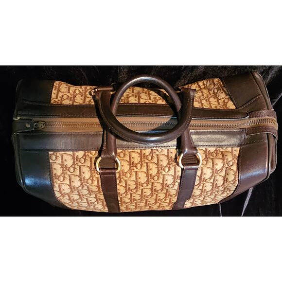CHRISTIAN DIOR 1960s RARE Early Oblique Monogram Box Travel Bag - Picture 2 of 16